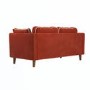 Rust Velvet Piped 3 Seater Sofa - Cohen