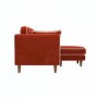 Rust Velvet Piped 3 Seater Corner Sofa - Cohen 