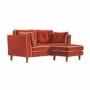 Rust Velvet Piped 3 Seater Corner Sofa - Cohen 