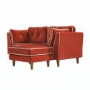 Rust Velvet Piped 3 Seater Corner Sofa - Cohen 