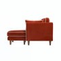 Rust Velvet Piped 3 Seater Corner Sofa - Cohen 