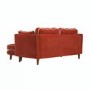 Rust Velvet Piped 3 Seater Corner Sofa - Cohen 