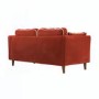 Rust Velvet Piped 3 Seater Corner Sofa - Cohen 