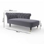 Dark Grey Velvet Chesterfield Chaise Longue Chair - Christiana