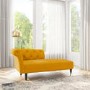 Mustard Yellow Velvet Chesterfield Chaise Longue Chair - Christiana