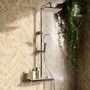 Chrome Thermostatic Mixer Shower Set with Push Button & Shelf - Mika