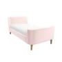 GRADE A1 - Blush Pink Velvet Single Sleigh Bed Frame with Scandi Styling - Charlotte