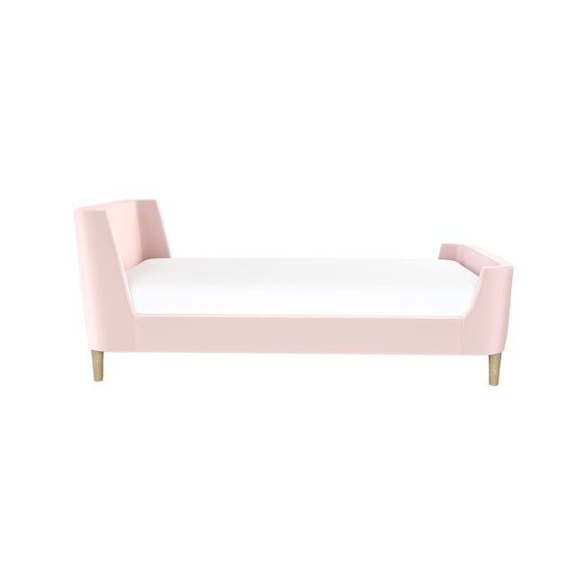 Pink Velvet Single Sleigh Bed Frame - Charlotte