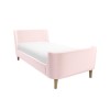 Blush Pink Velvet Single Sleigh Bed Frame with Scandi Styling ...