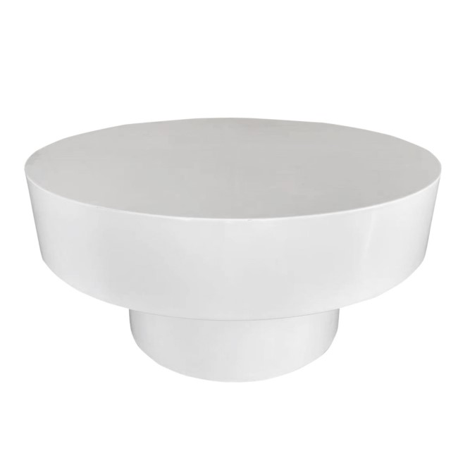 Small Round White Gloss Coffee Table - Cici