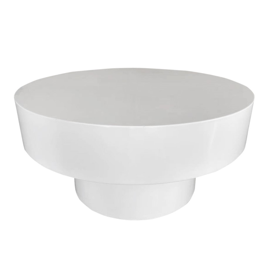 GRADE A1 - Small Round White Gloss Coffee Table - Cici