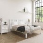 White Wooden Double Bed Frame with Headboard - Charlie