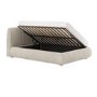 ONLY OPENED - Beige Boucle Double Side-Lift Ottoman Bed with Cushioned Headboard - Ciara