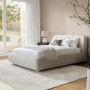 Beige Boucle Double Side-Lift Ottoman Bed with Cushioned Headboard - Ciara