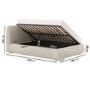 ONLY OPENED - Beige Boucle Double Side-Lift Ottoman Bed with Cushioned Headboard - Ciara