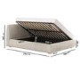 GRADE A1 - Beige Boucle King Size Side-Lift Ottoman Bed with Cushioned Headboard - Ciara