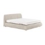 Beige Boucle Super King Side-Lift Ottoman Bed with Cushioned Headboard - Ciara