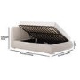 Cream Fabric Double Side-Lift Ottoman Bed with Cushioned Headboard - Ciara