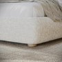 Cream Fabric Double Side-Lift Ottoman Bed with Cushioned Headboard - Ciara