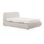 Cream Fabric Double Side-Lift Ottoman Bed with Cushioned Headboard - Ciara