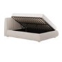 Cream Fabric Double Side-Lift Ottoman Bed with Cushioned Headboard - Ciara