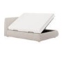 Cream Fabric Double Side-Lift Ottoman Bed with Cushioned Headboard - Ciara