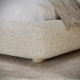 Cream Fabric King Side-Lift Ottoman Bed with Cushioned Headboard - Ciara