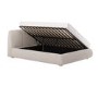 Cream Fabric King Side-Lift Ottoman Bed with Cushioned Headboard - Ciara