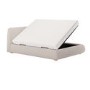 Cream Fabric King Side-Lift Ottoman Bed with Cushioned Headboard - Ciara
