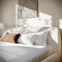 Cream Fabric Double Side-Lift Ottoman Bed with Cushioned Headboard - Ciara