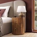 CKA001 Mango Wood Round 2 Drawer Bedside Table – Chakra
