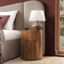 Mango Wood Round 2 Drawer Bedside Table – Chakra
