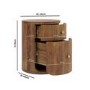 Mango Wood Round 2 Drawer Bedside Table – Chakra