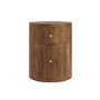 Mango Wood Round 2 Drawer Bedside Table – Chakra