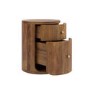 Mango Wood Round 2 Drawer Bedside Table – Chakra