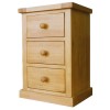 Chunky Solid Pine 3 Drawer Bedside Table