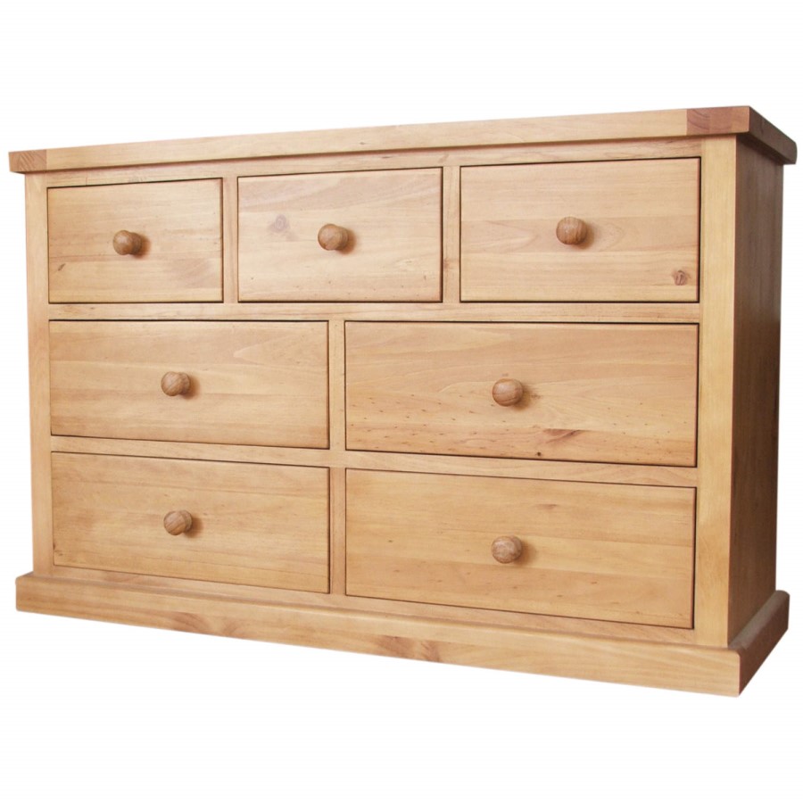 Chunky Solid Pine 4+3 Drawer Chest