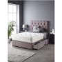 Catherine Lansfield Boutique Divan Bed with 2 Drawers and Ortho Pocket Mattress in Blush Pink - King Size