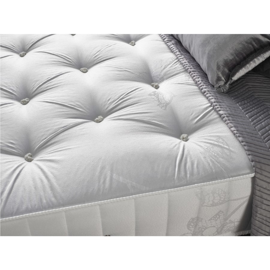Catherine Lansfield Boutique Divan Bed with 2 Drawers and Ortho Pocket Mattress in Ochre - King Size