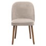 Set of 2 Taupe Chenille Dining Chairs with Contrast Piped Detail - Claudia