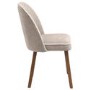 Set of 2 Taupe Chenille Dining Chairs with Contrast Piped Detail - Claudia