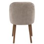 Set of 2 Taupe Chenille Dining Chairs with Contrast Piped Detail - Claudia