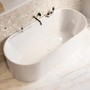 Freestanding Double Ended Matt White 1700 x 765mm Bath with Ledge - Clara