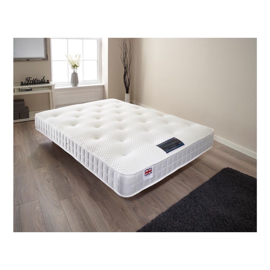 GRADE A2 - Cool Blue Spring and Memory Foam Classic Mattress Double 4ft6