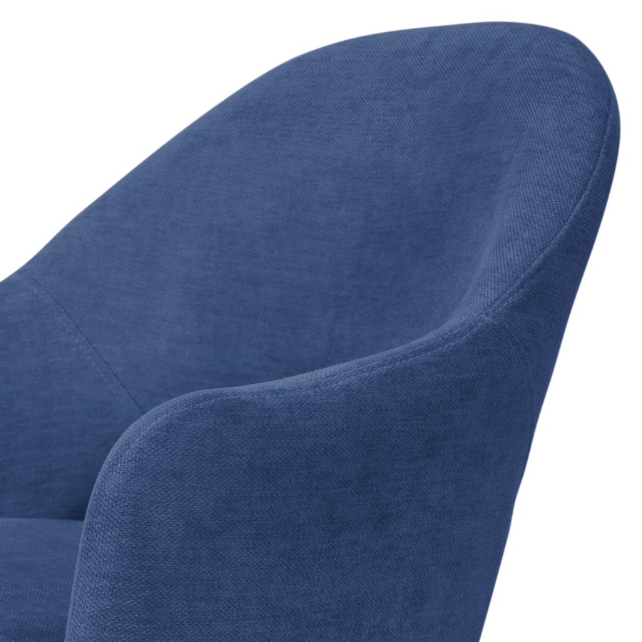 GRADE A1 - Pair of Blue Dining Chairs in Chenille Fabric - Colbie