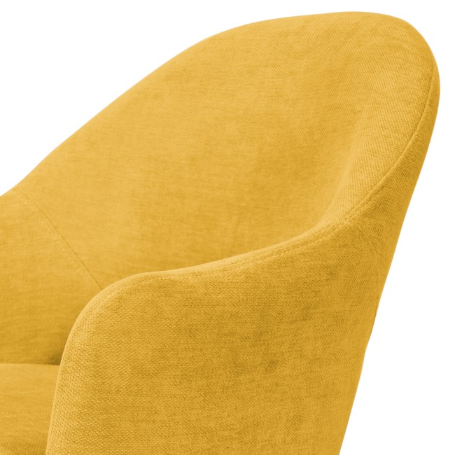 GRADE A1 - Set of 2 Mustard Yellow Fabric Dining Chairs - Colbie