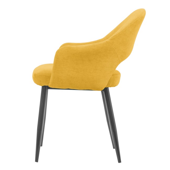 GRADE A1 - Set of 2 Mustard Yellow Fabric Dining Chairs - Colbie