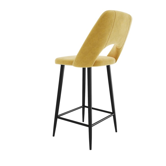 Fabric Mustard Bar Stool  74cm - Colbie