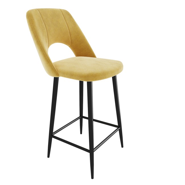 Fabric Mustard Bar Stool  74cm - Colbie