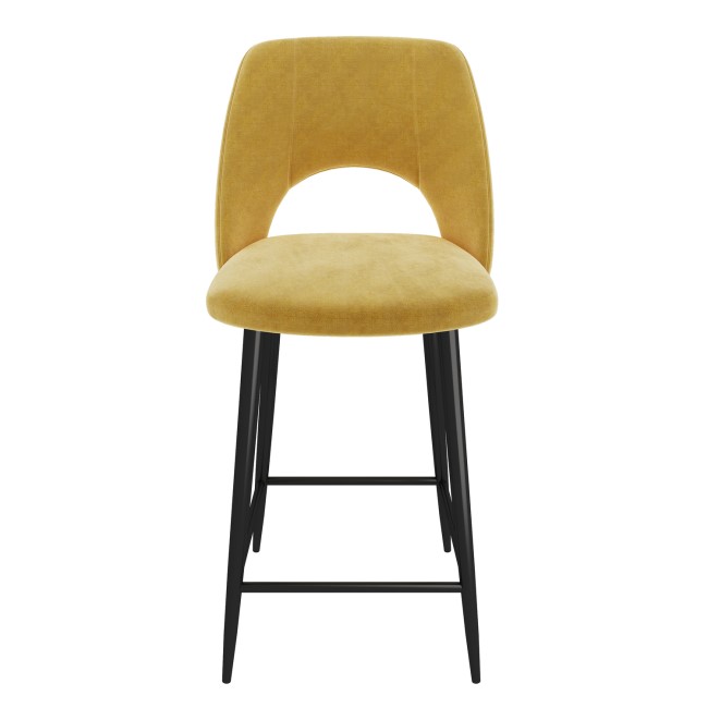 Fabric Mustard Bar Stool  74cm - Colbie